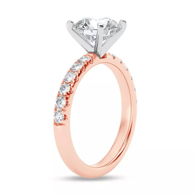 18K Rose Gold Signature Hearts & Arrows Pavé Engagement Ring (.45ct tw.)