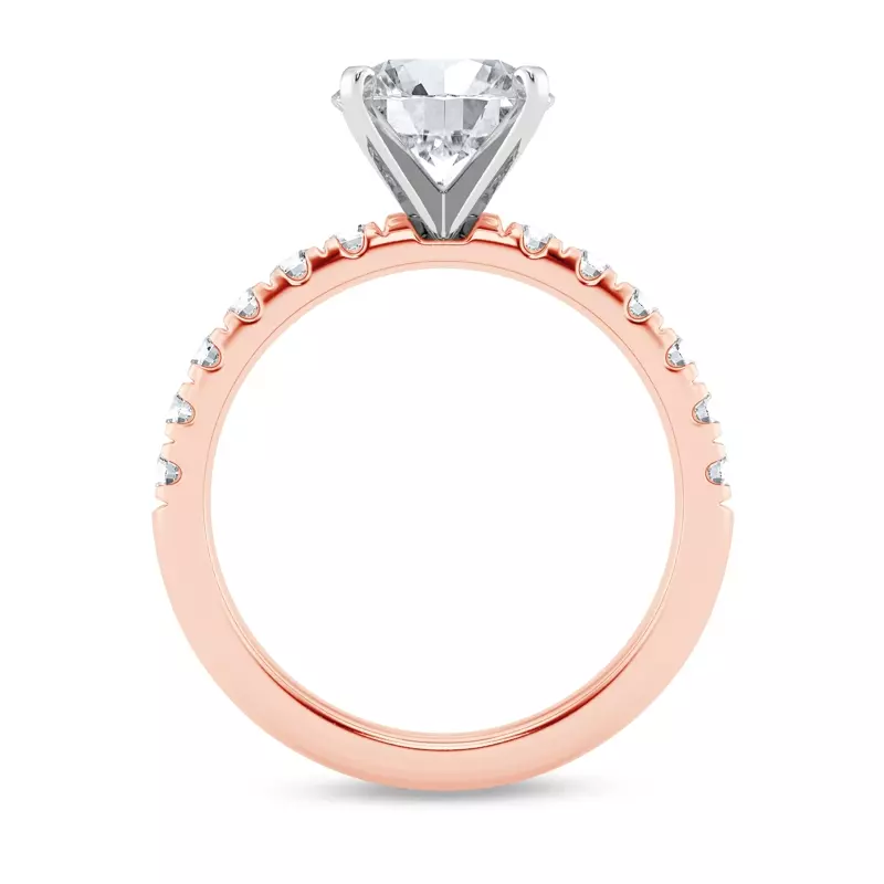 18K Rose Gold Signature Hearts & Arrows Pavé Engagement Ring (.45ct tw.)