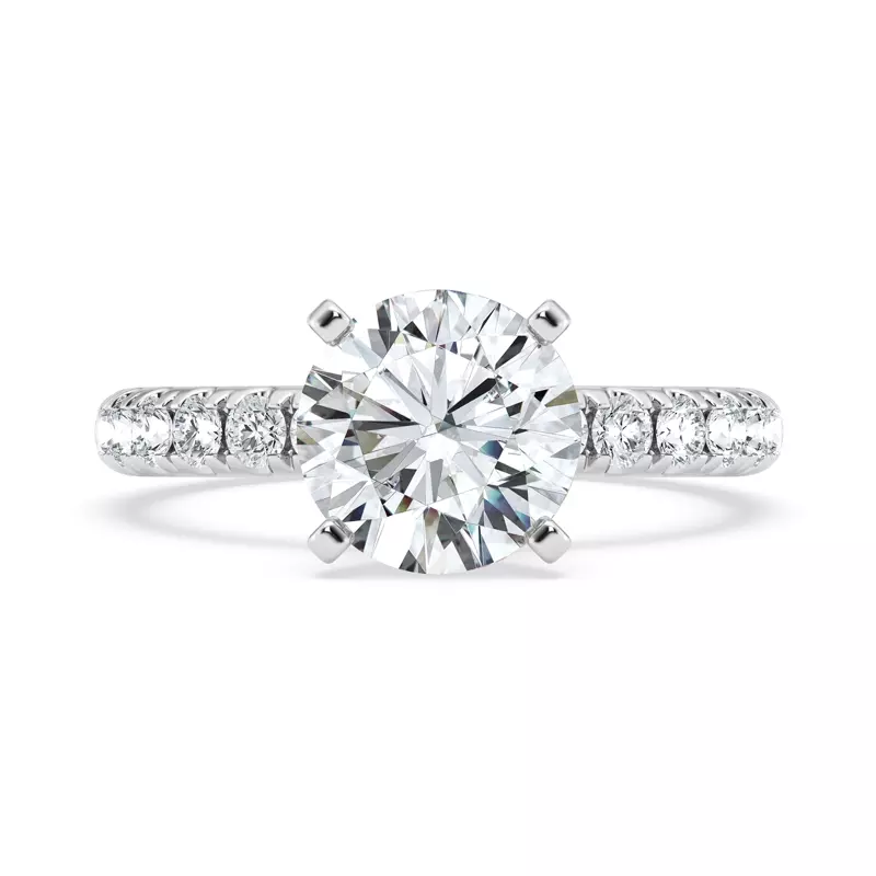 Signature Hearts & Arrows Pavé Engagement Ring (.45ct tw.)