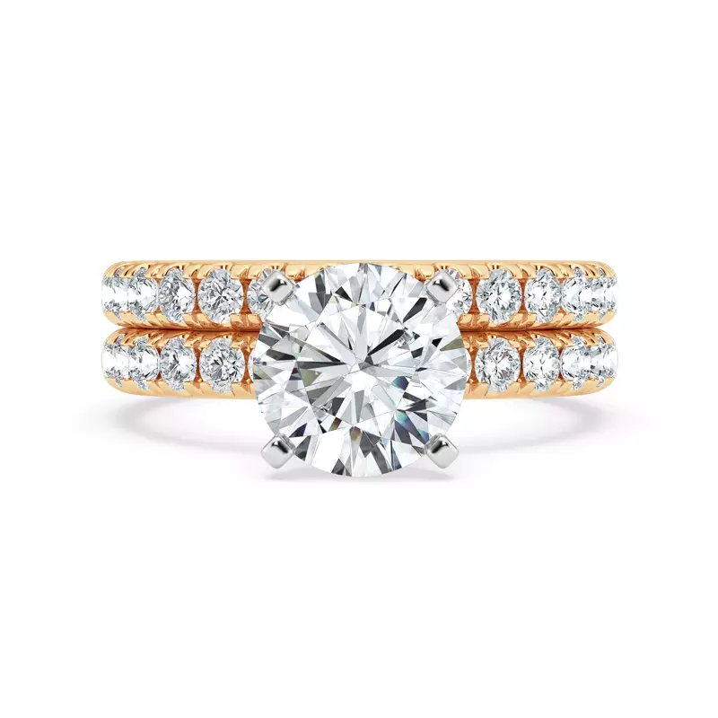 14K Yellow Gold Signature Hearts & Arrows Pavé Engagement Ring (.45ct tw.)