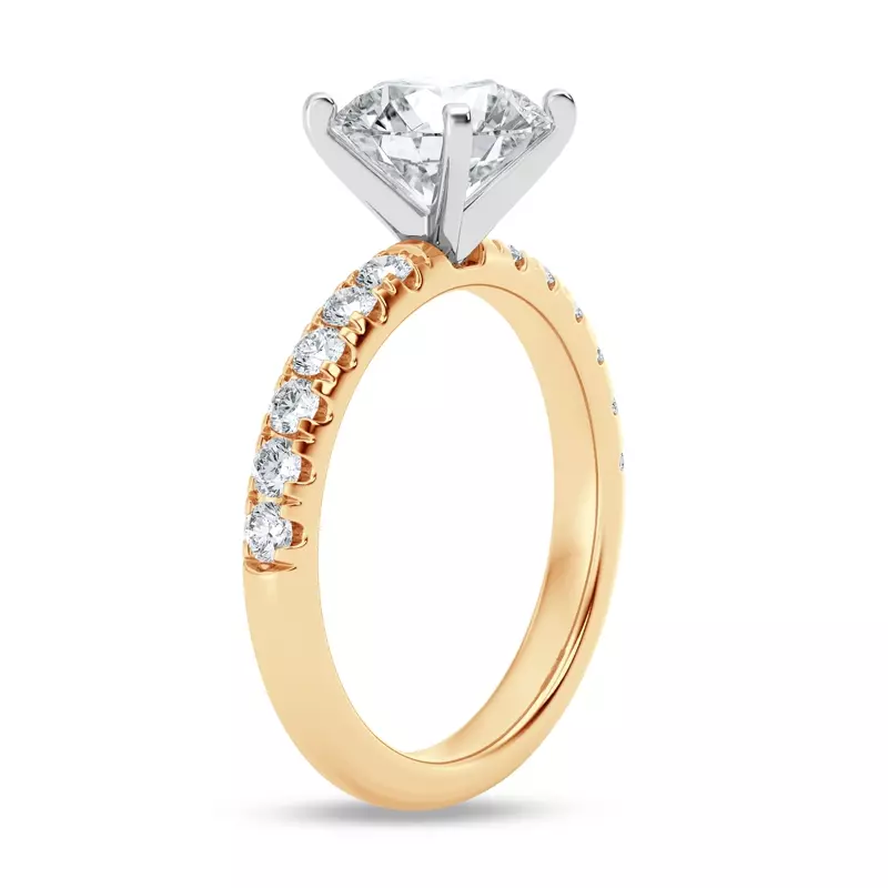 14K Yellow Gold Signature Hearts & Arrows Pavé Engagement Ring (.45ct tw.)