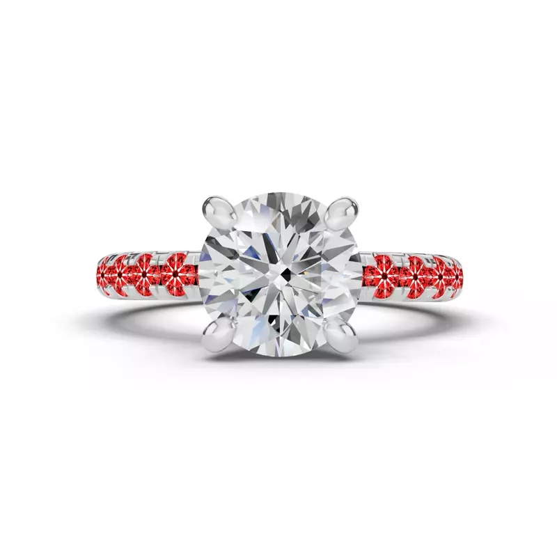 Platinum Signature Hearts & Arrows Pavé Engagement Ring (.45ct tw.)