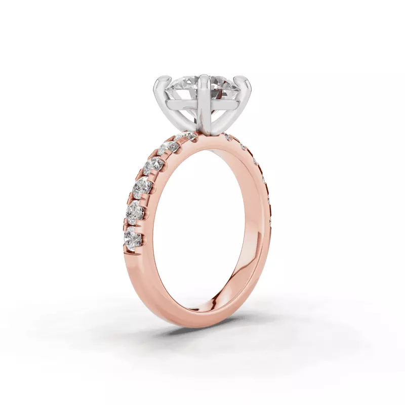 14K Rose Gold Tradition Pavé Engagement Ring (.70ct tw.)