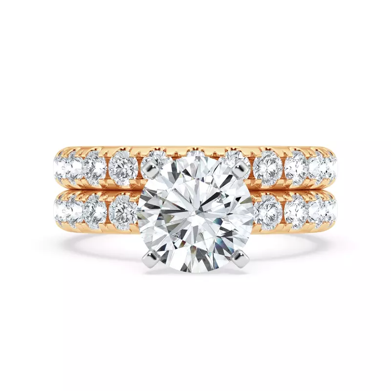 14K Yellow Gold Signature Hearts & Arrows Pavé Engagement Ring (.70ct. tw.)