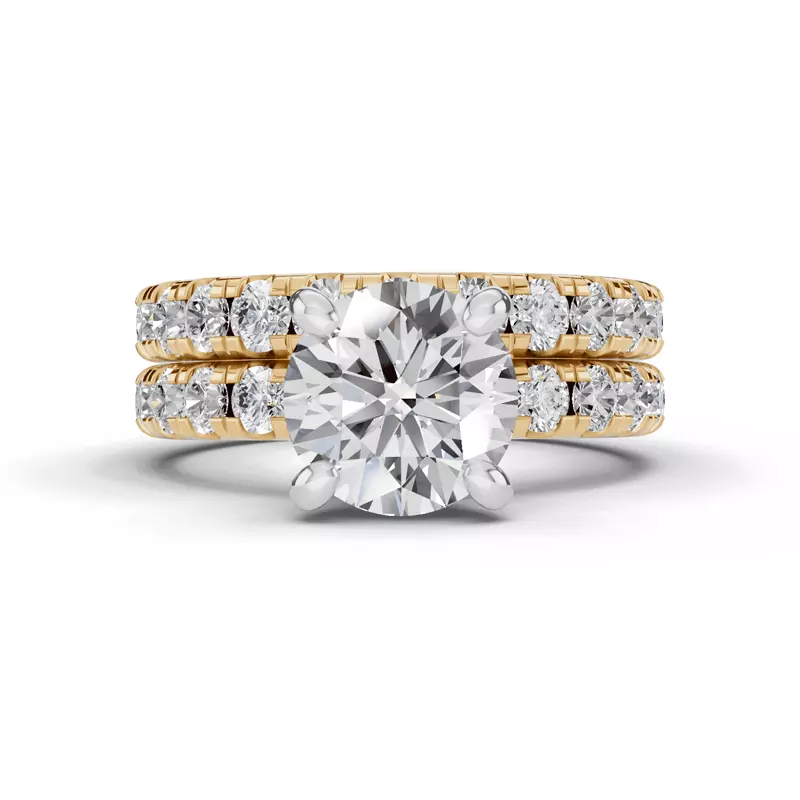 14K Yellow Gold Signature Hearts & Arrows Pavé Engagement Ring (.70ct. tw.)