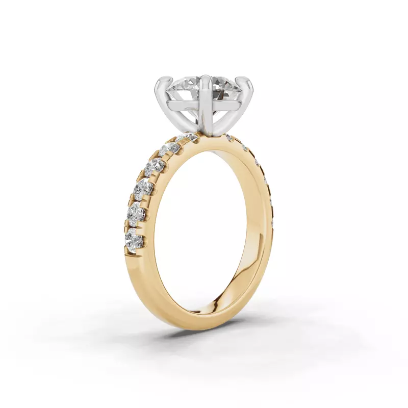 14K Yellow Gold Signature Hearts & Arrows Pavé Engagement Ring (.70ct. tw.)