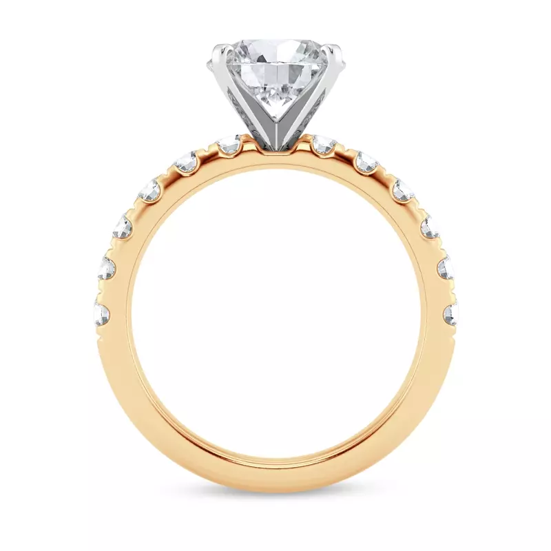 14K Yellow Gold Signature Hearts & Arrows Pavé Engagement Ring (.70ct. tw.)