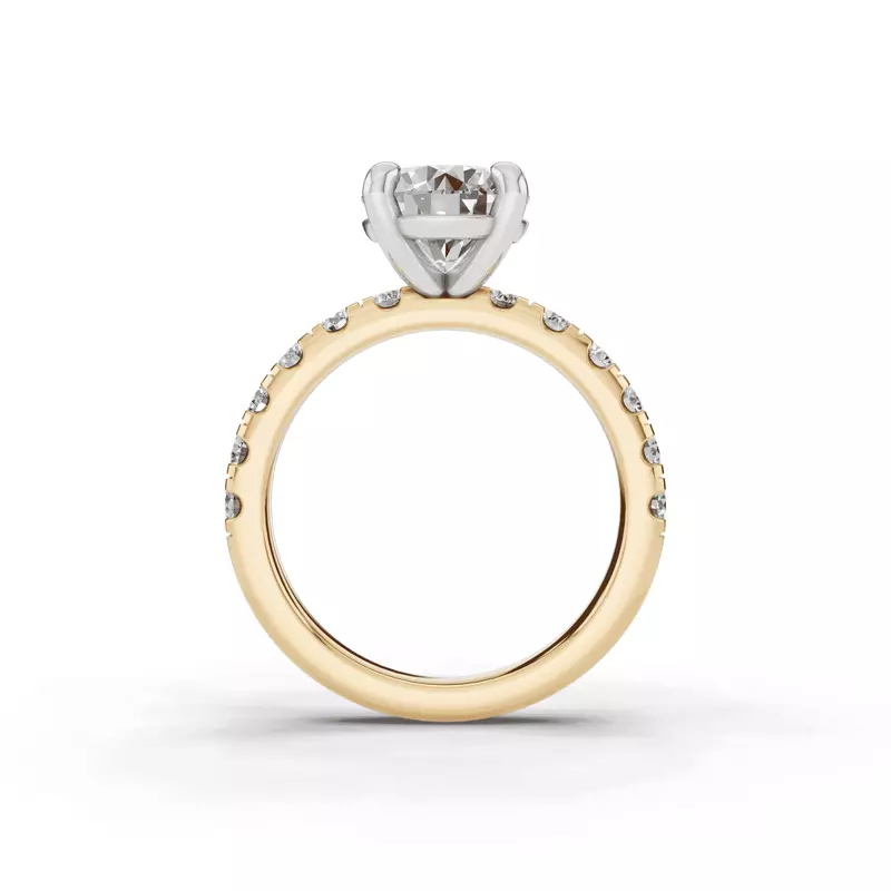 14K Yellow Gold Signature Hearts & Arrows Pavé Engagement Ring (.70ct. tw.)