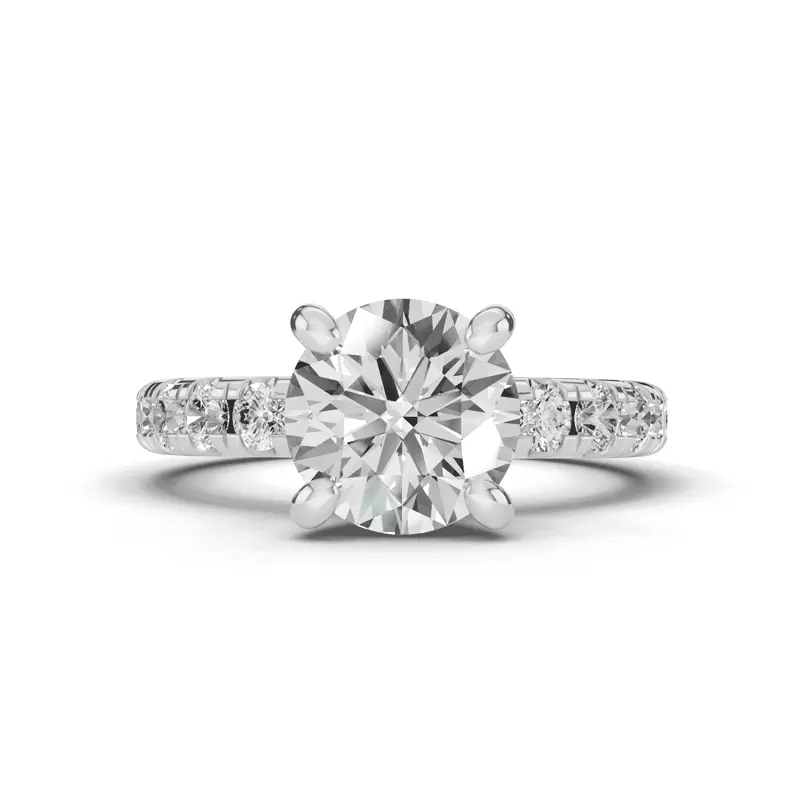 Signature Hearts & Arrows Pavé Engagement Ring (.70ct. tw.)