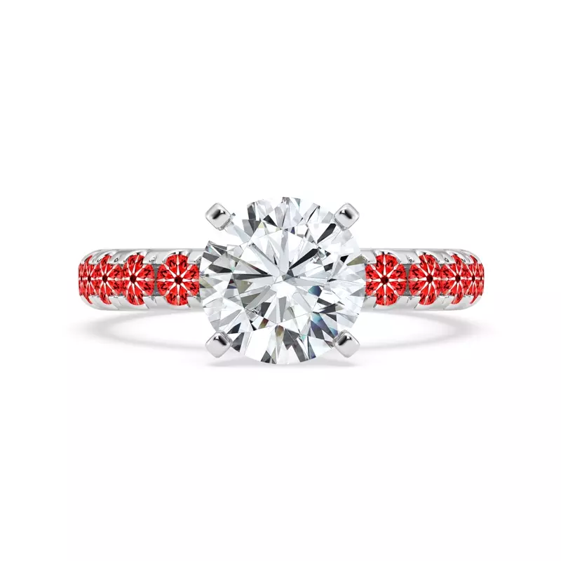 Platinum Signature Hearts & Arrows Pavé Engagement Ring (.70ct. tw.)