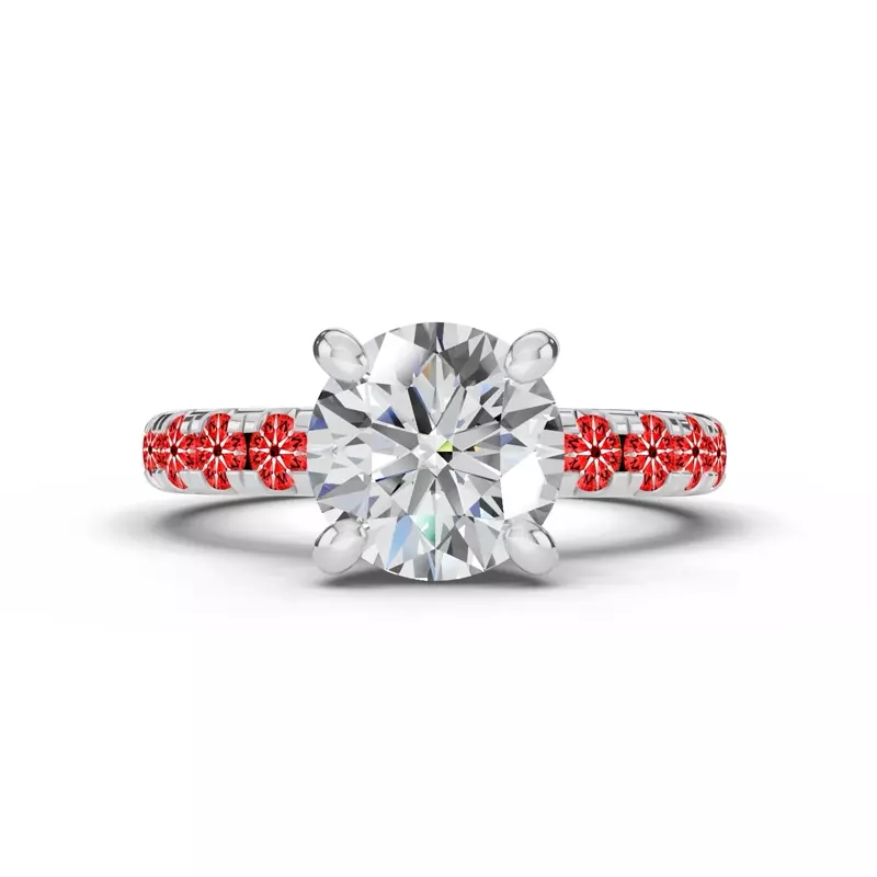 Platinum Signature Hearts & Arrows Pavé Engagement Ring (.70ct. tw.)