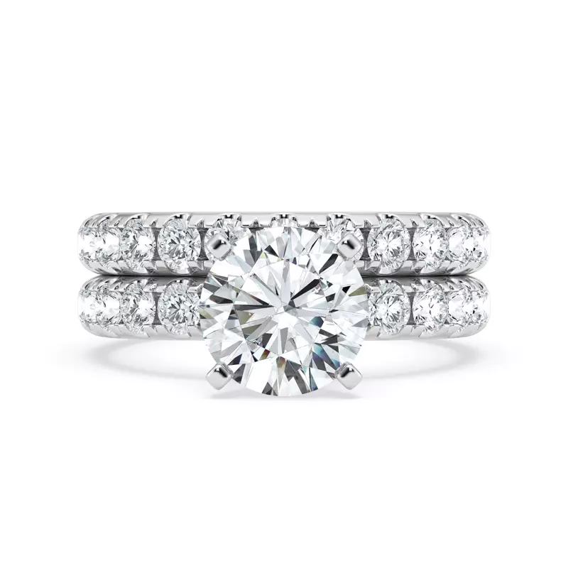 Platinum Signature Hearts & Arrows Pavé Engagement Ring (.70ct. tw.)