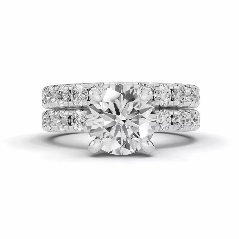 Platinum Signature Hearts & Arrows Pavé Engagement Ring (.70ct. tw.)