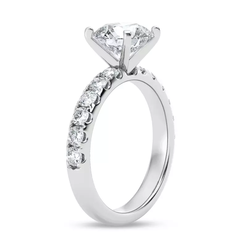 Platinum Signature Hearts & Arrows Pavé Engagement Ring (.70ct. tw.)