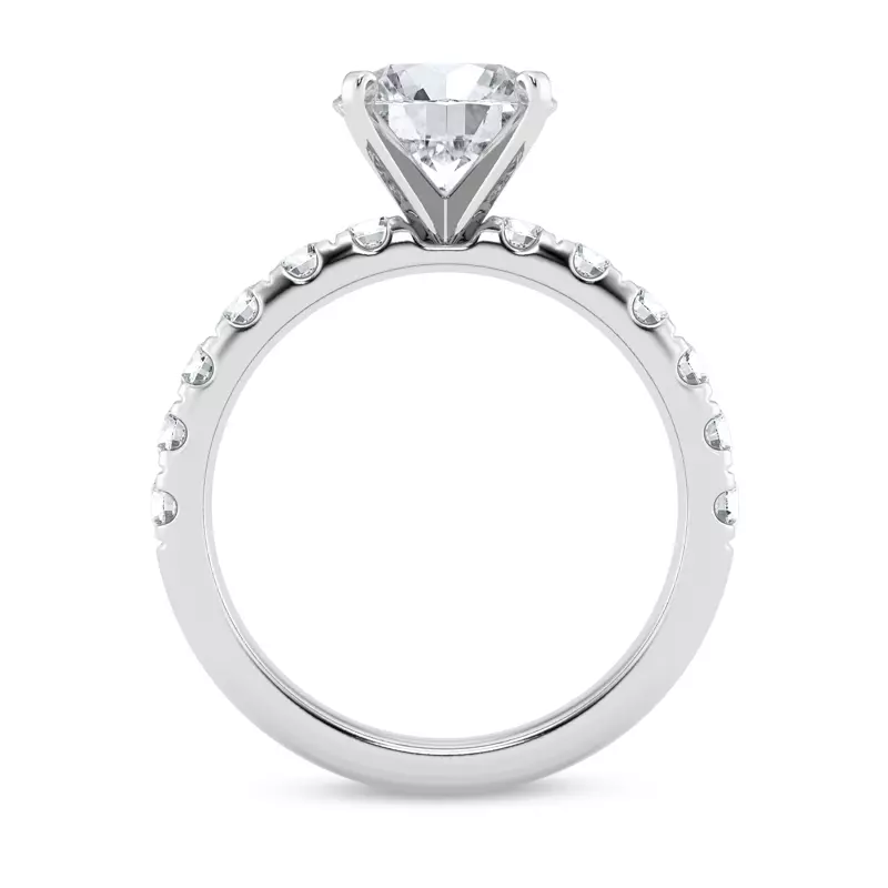 Platinum Signature Hearts & Arrows Pavé Engagement Ring (.70ct. tw.)