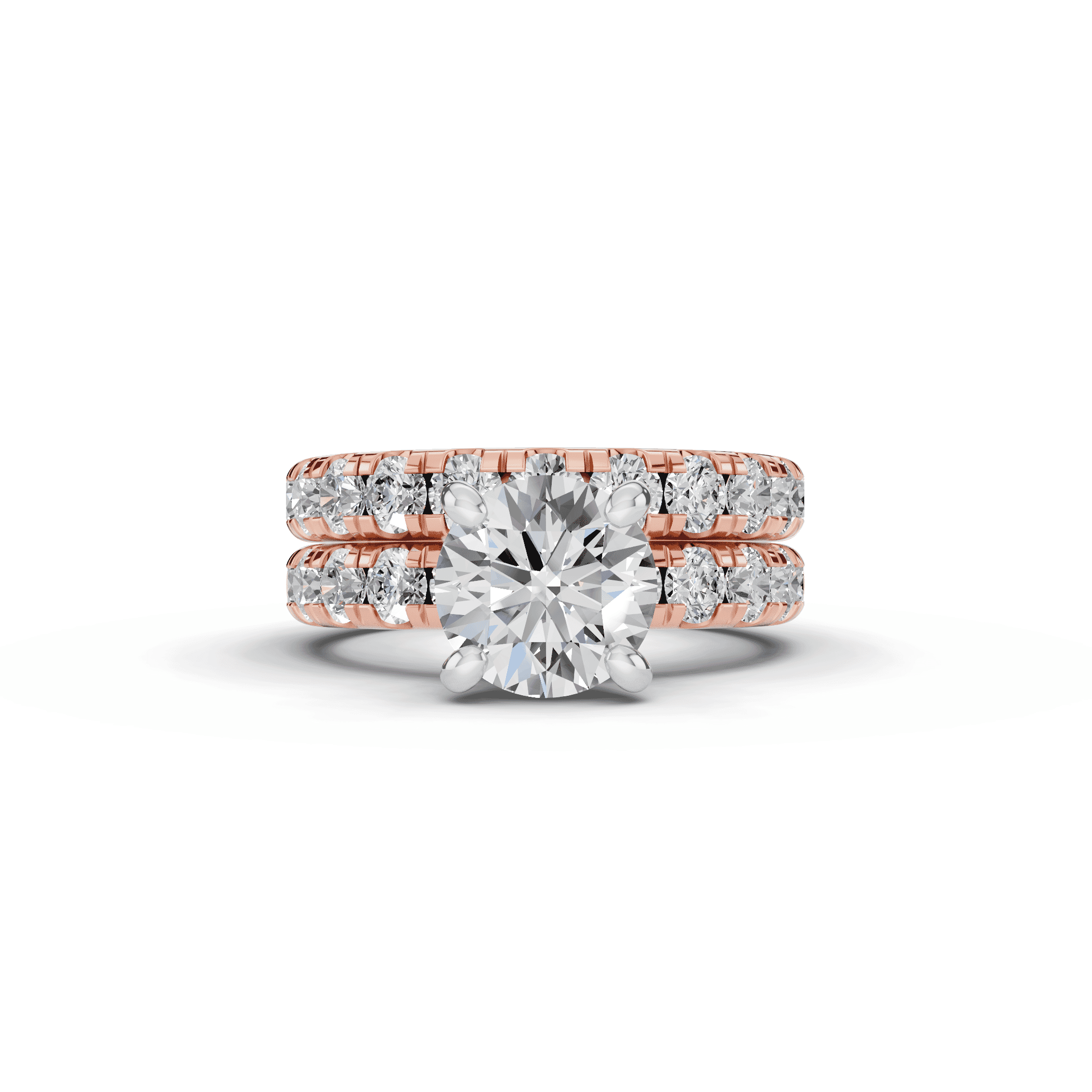14K Rose Gold Tradition Pavé Engagement Ring (.90ct tw.)