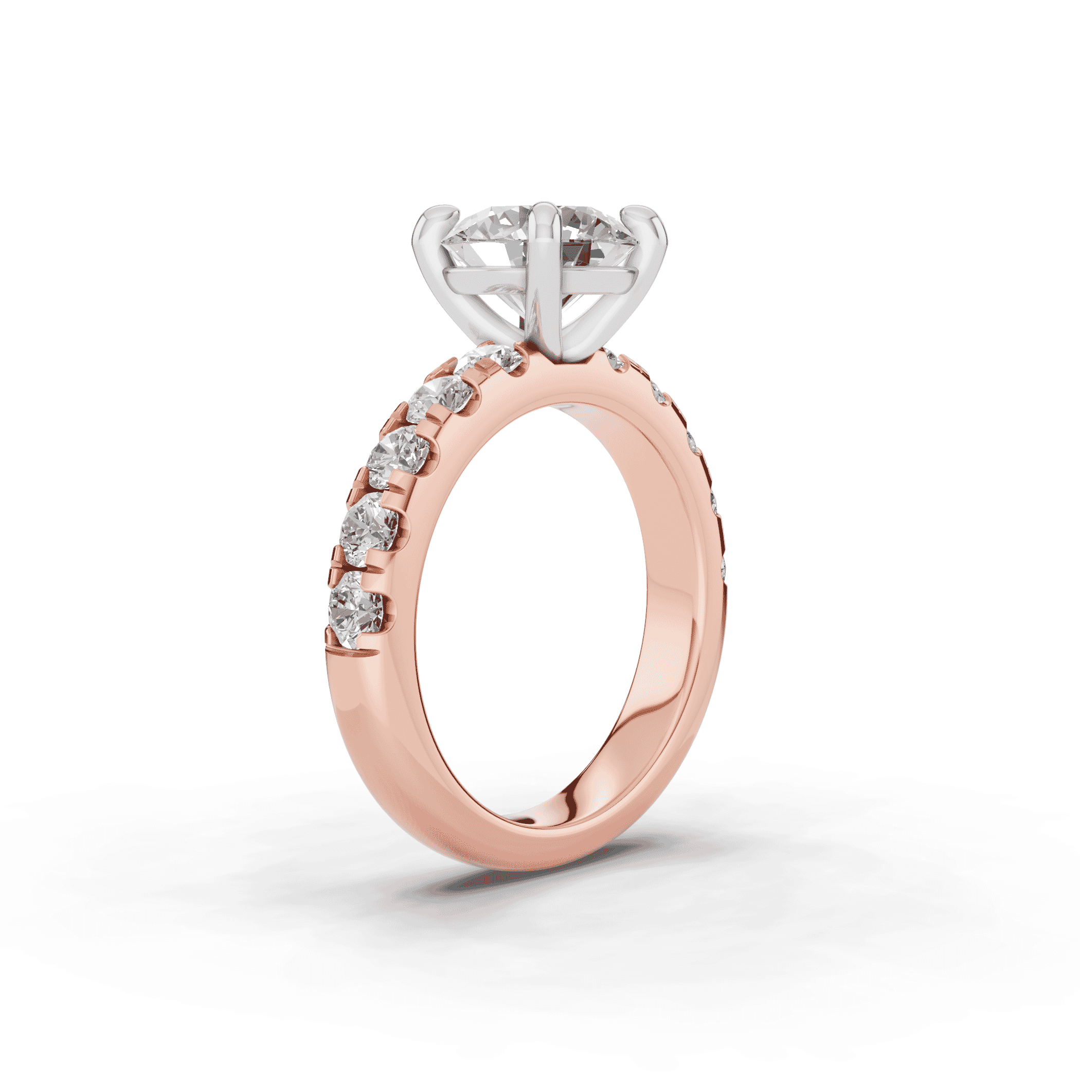 14K Rose Gold Tradition Pavé Engagement Ring (.90ct tw.)