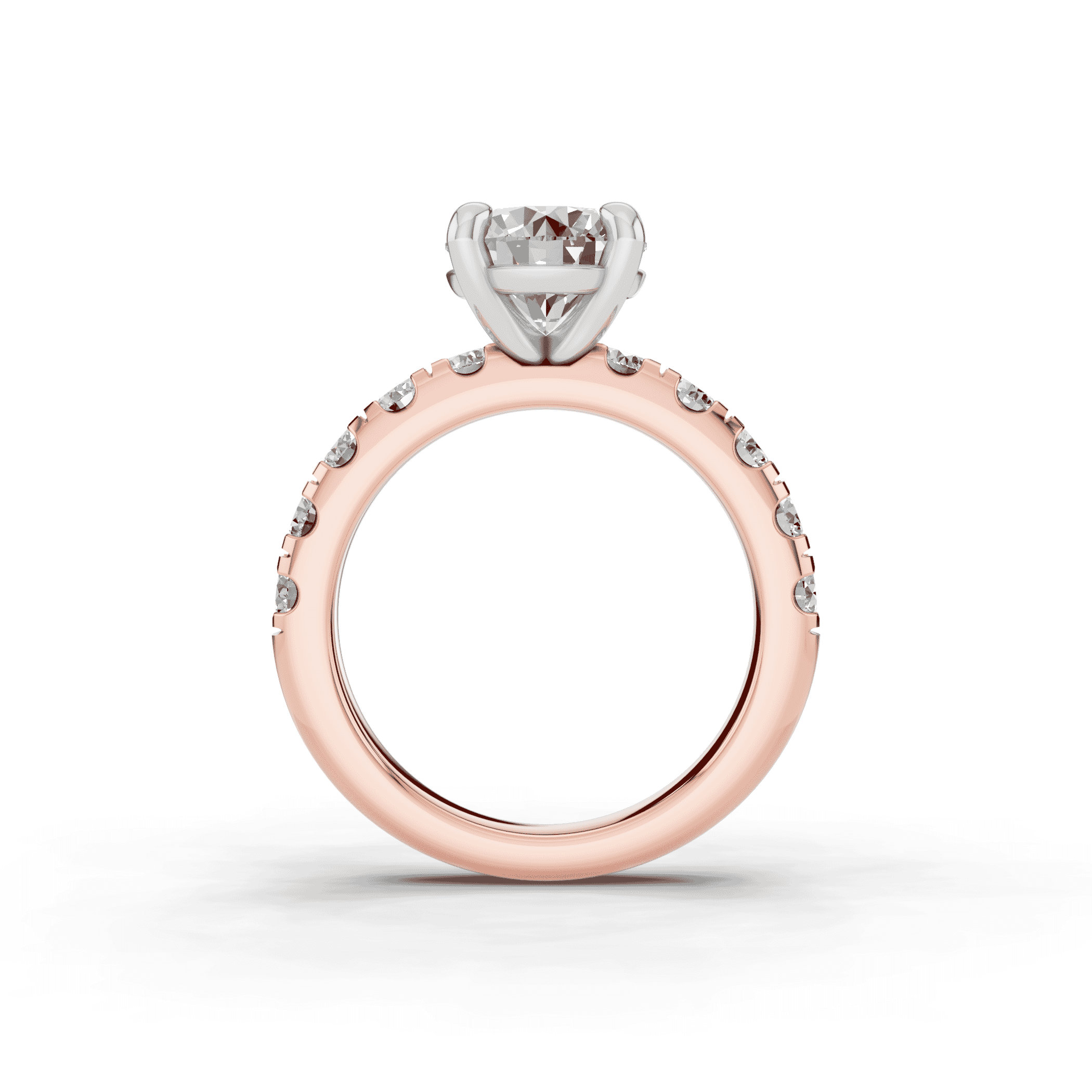 14K Rose Gold Tradition Pavé Engagement Ring (.90ct tw.)