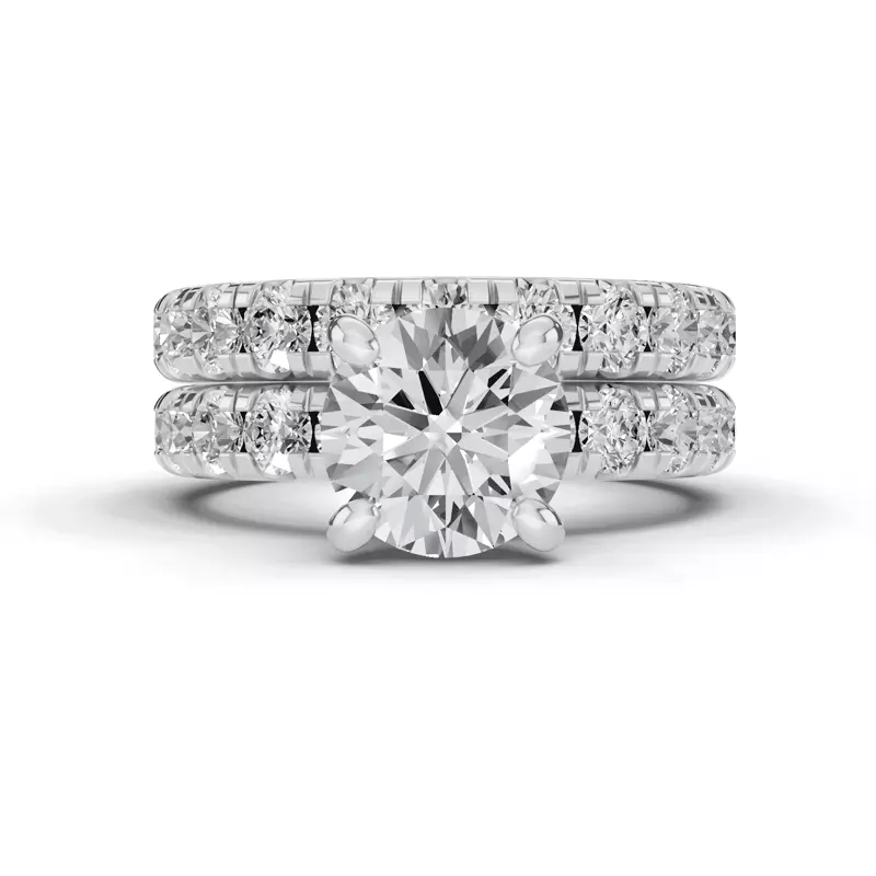 14K White Gold Tradition Pavé Engagement Ring (.90ct tw.)