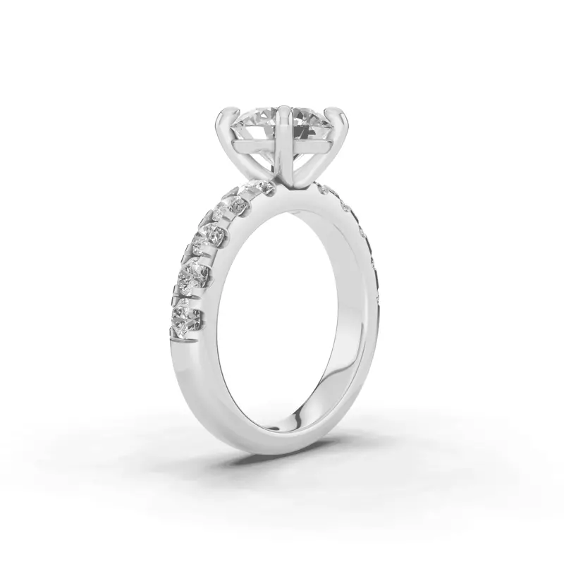 14K White Gold Tradition Pavé Engagement Ring (.90ct tw.)