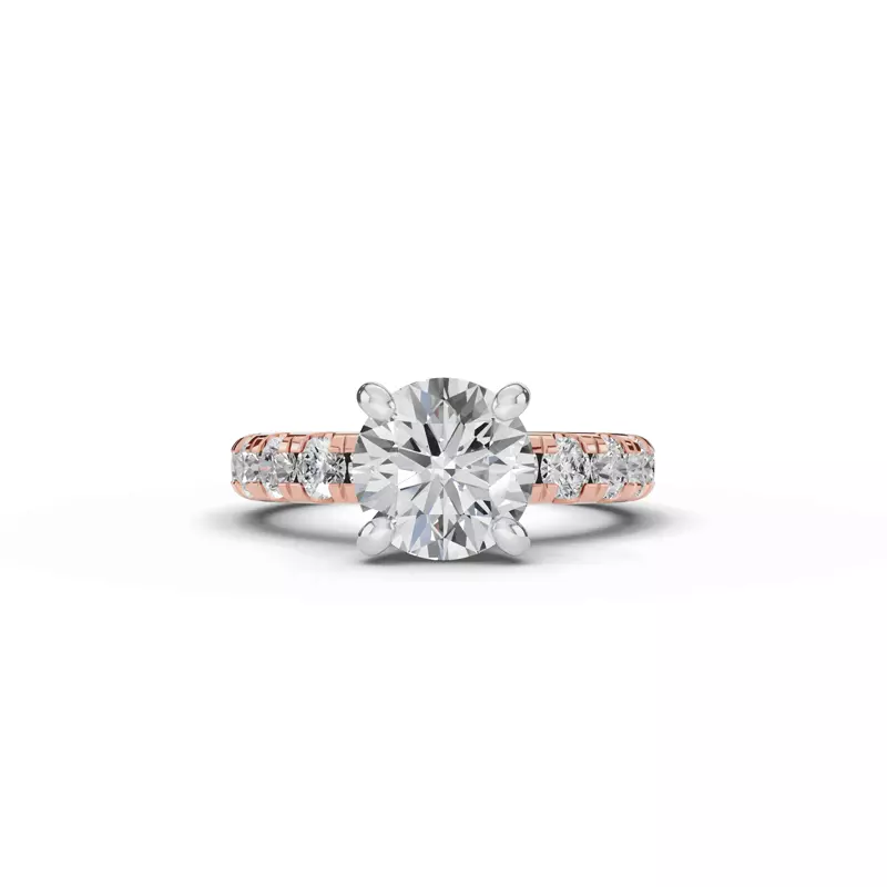 Signature Hearts & Arrows Pavé Engagement Ring (.90ct tw.)