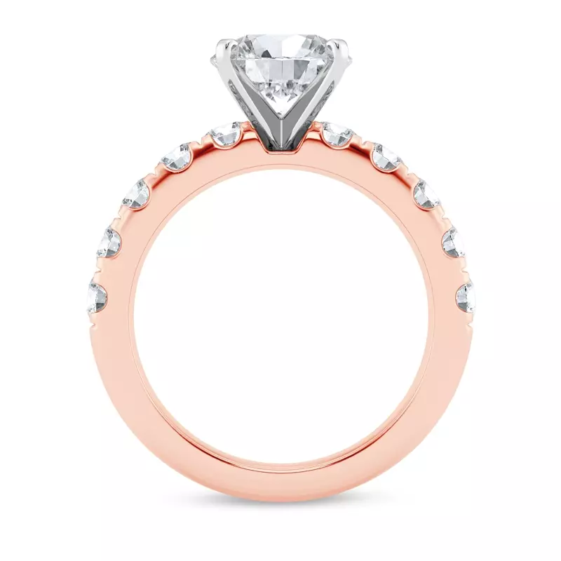 14K Rose Gold Signature Hearts & Arrows Pavé Engagement Ring (.90ct tw.)