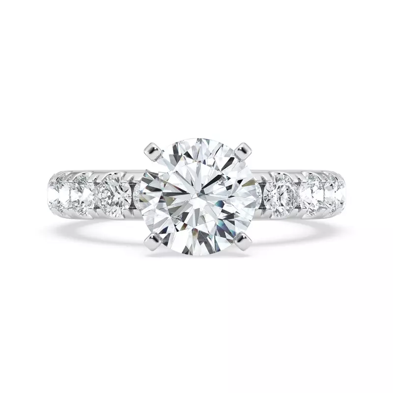 Signature Hearts & Arrows Pavé Engagement Ring (.90ct tw.)