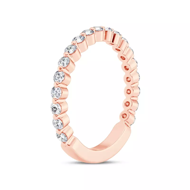 14K Rose Gold Signature Hearts & Arrows Shared Prong Band (1/2ct. tw.)