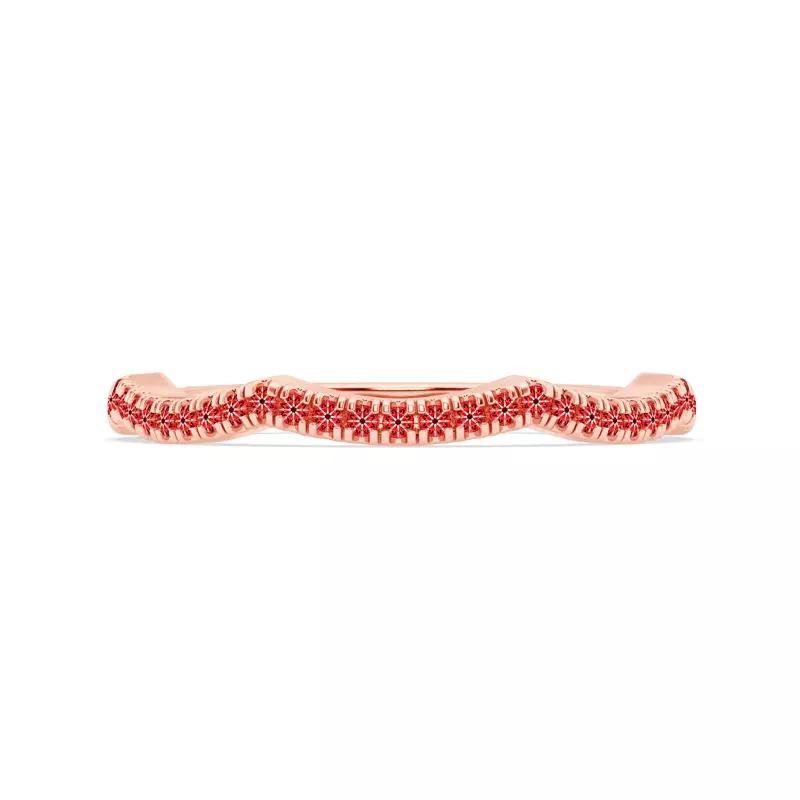 18K Rose Gold Signature Hearts & Arrows Pavé Spiral Curved Band