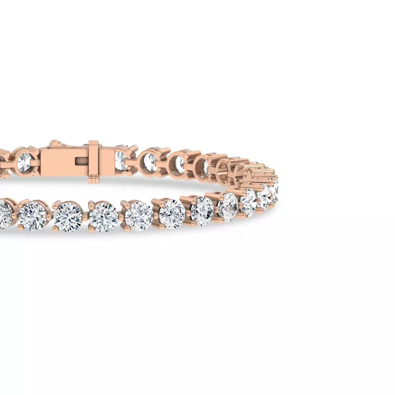 14K Rose Gold Three-Prong Lab Diamond Tennis Bracelet (10 ct. tw.) - 6.5 In.