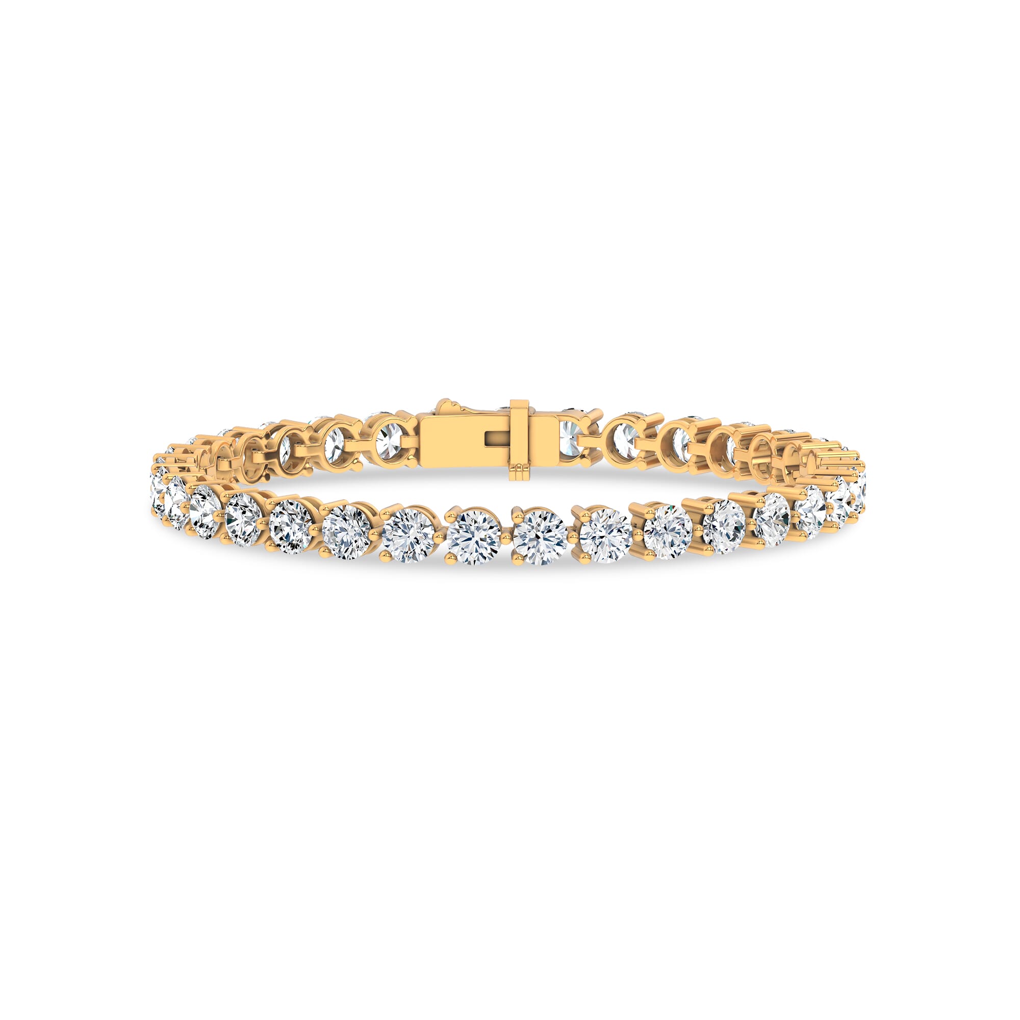14K Yellow Gold Three-Prong Lab Diamond Tennis Bracelet (10 ct. tw.) - 7.5 In.