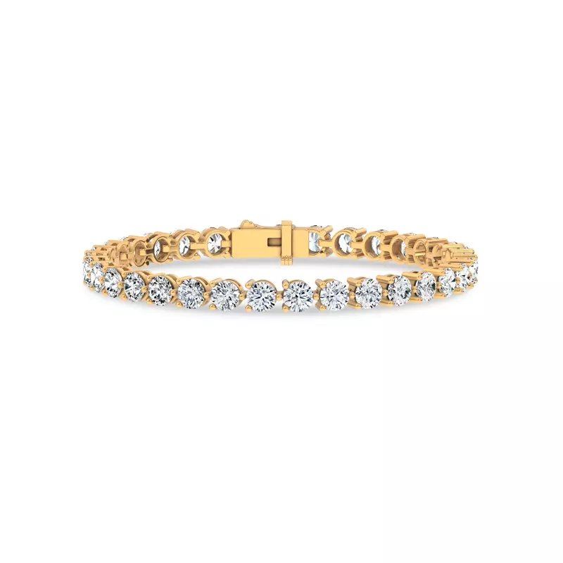 14K Yellow Gold Three-Prong Lab Diamond Tennis Bracelet (10 ct. tw.)