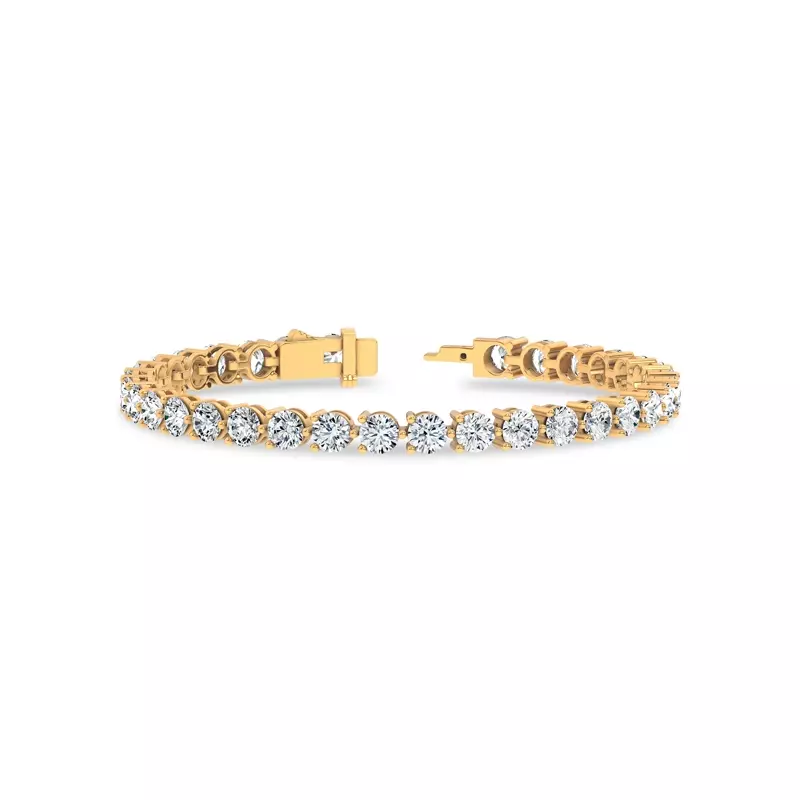 14K Yellow Gold Three-Prong Lab Diamond Tennis Bracelet (10 ct. tw.)