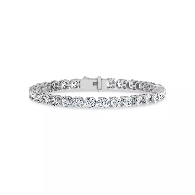 Platinum Three-Prong Lab Diamond Tennis Bracelet (10 ct. tw.)