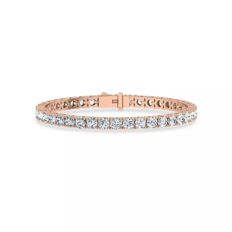 14K Rose Gold Four-Prong Lab Diamond Tennis Bracelet (10 ct. tw.)