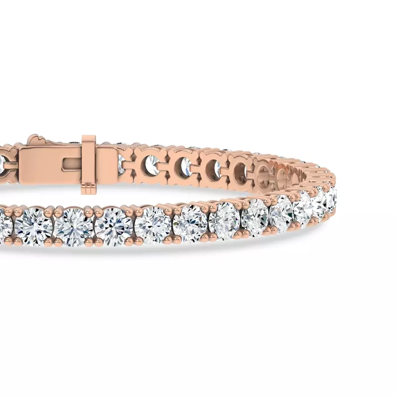 14K Rose Gold Four-Prong Lab Diamond Tennis Bracelet (10 ct. tw.)