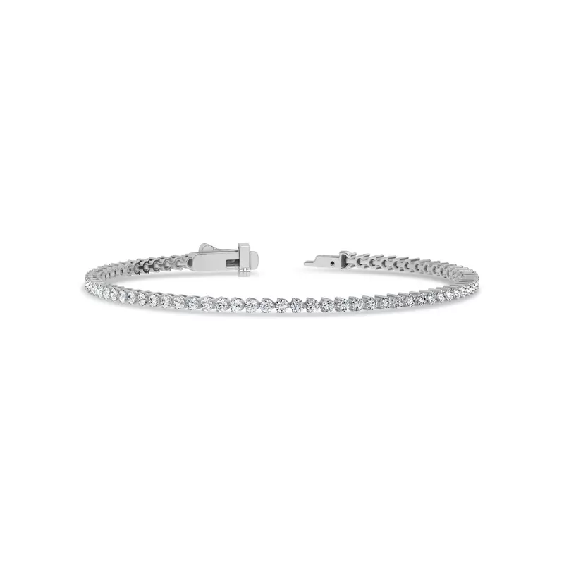 14K White Gold Three-Prong Lab Diamond Tennis Bracelet (2 ct. tw.)