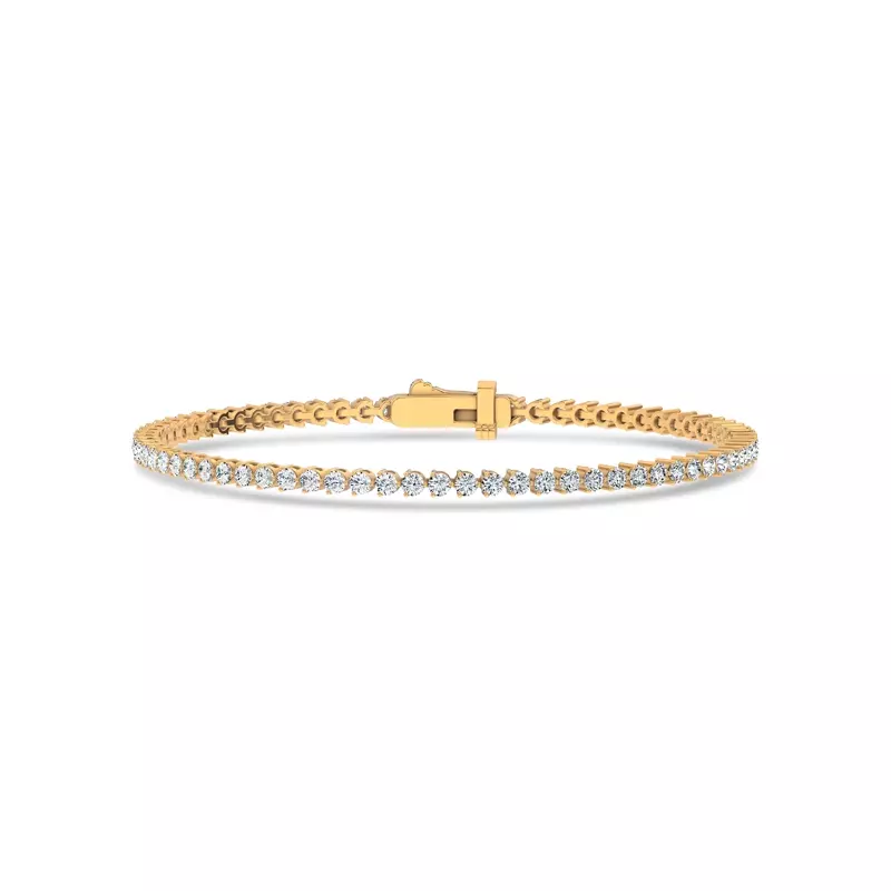 14K Yellow Gold Three-Prong Lab Diamond Tennis Bracelet (2 ct. tw.) - 6.5 In.