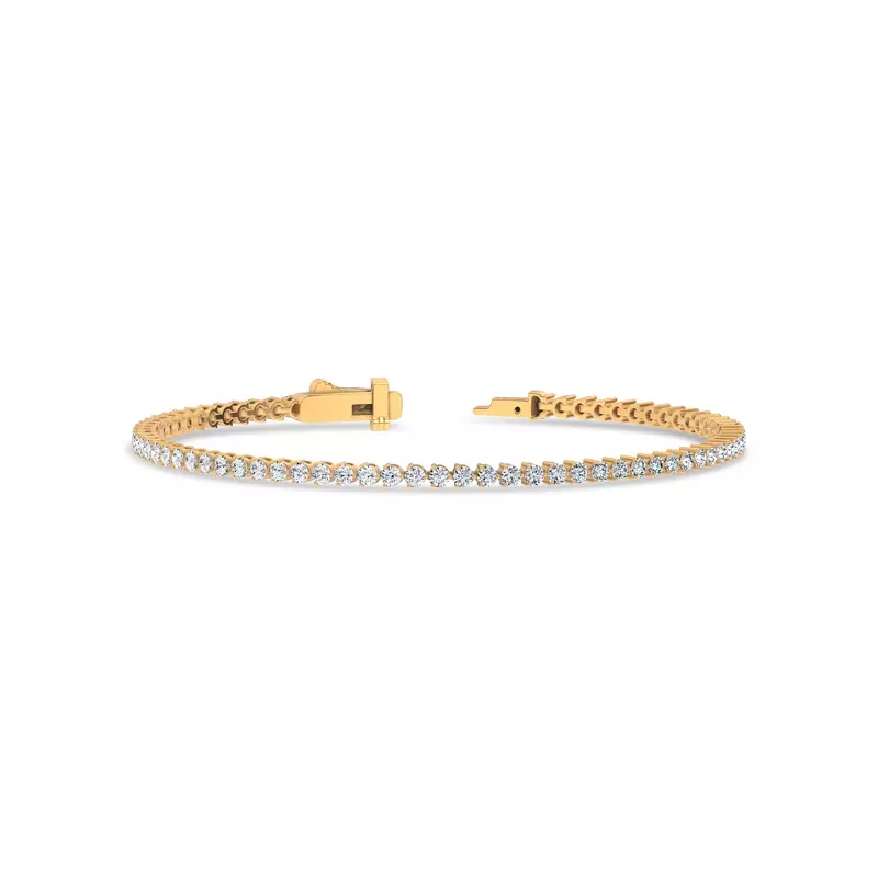 14K Yellow Gold Three-Prong Lab Diamond Tennis Bracelet (2 ct. tw.) - 6.5 In.