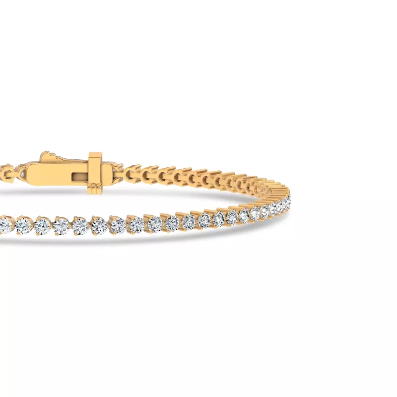 14K Yellow Gold Three-Prong Lab Diamond Tennis Bracelet (2 ct. tw.) - 6.5 In.