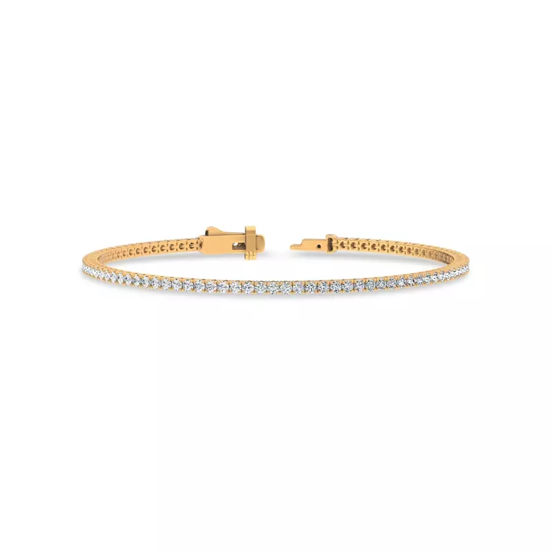 14K Yellow Gold Four-Prong Lab Diamond Tennis Bracelet (2 ct. tw.)