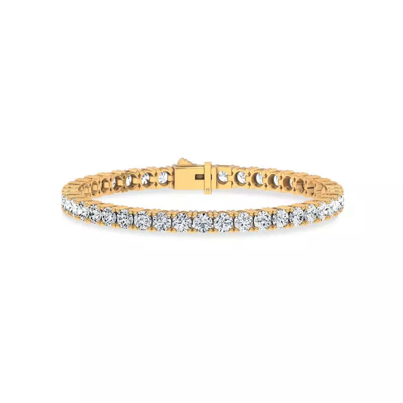 14K Yellow Gold Four-Prong Lab Diamond Tennis Bracelet (11 cttw.)