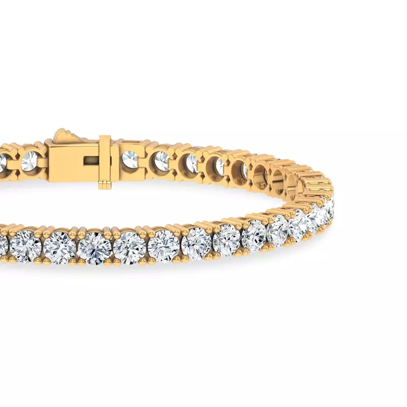 14K Yellow Gold Four-Prong Lab Diamond Tennis Bracelet (11 cttw.)