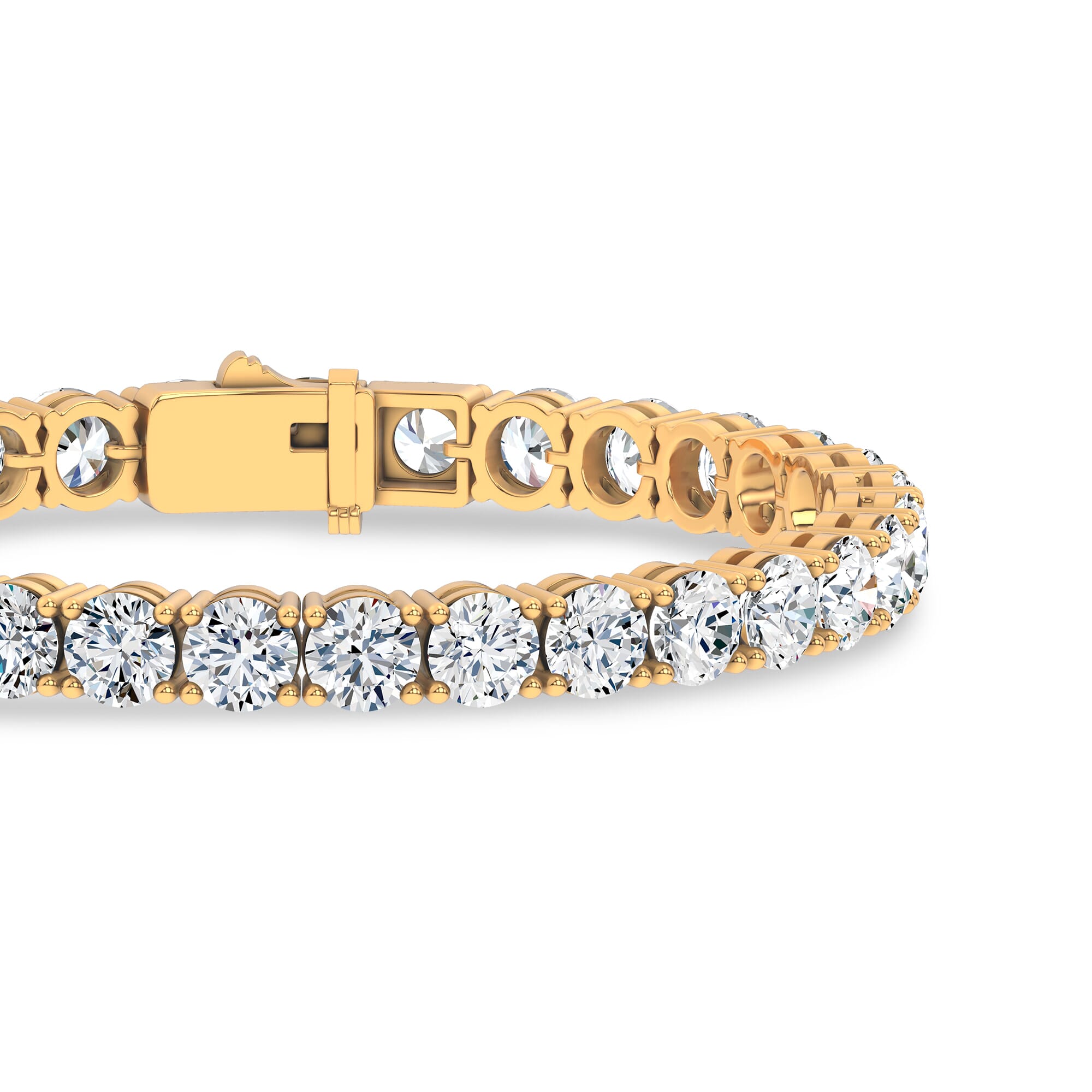 14K Yellow Gold Four-Prong Lab Diamond Tennis Bracelet (20 ct. tw.) - 6.5 In.