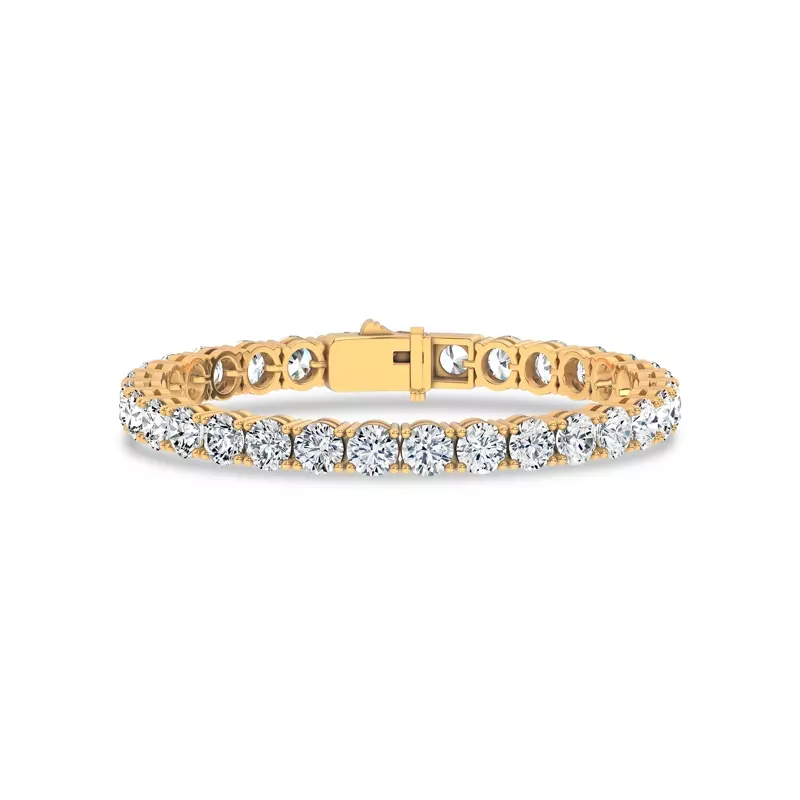 14K Yellow Gold Four-Prong Lab Diamond Tennis Bracelet (20 cttw.)