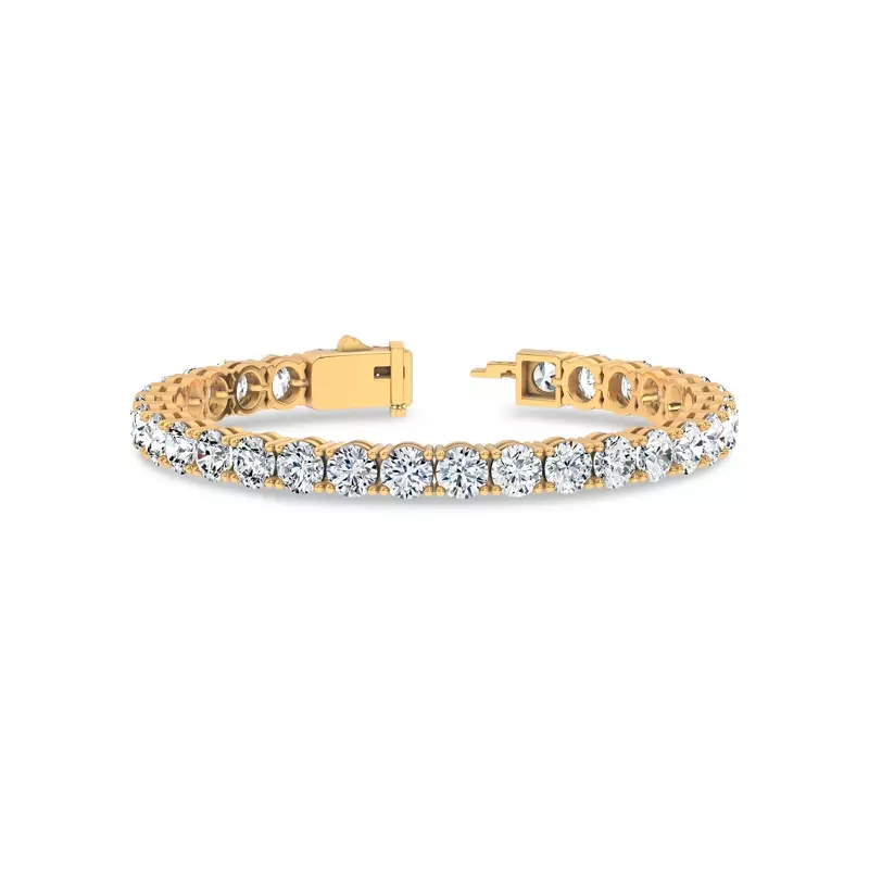14K Yellow Gold Four-Prong Lab Diamond Tennis Bracelet (20 cttw.)