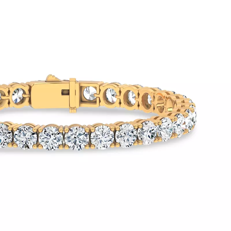 14K Yellow Gold Four-Prong Lab Diamond Tennis Bracelet (20 cttw.)
