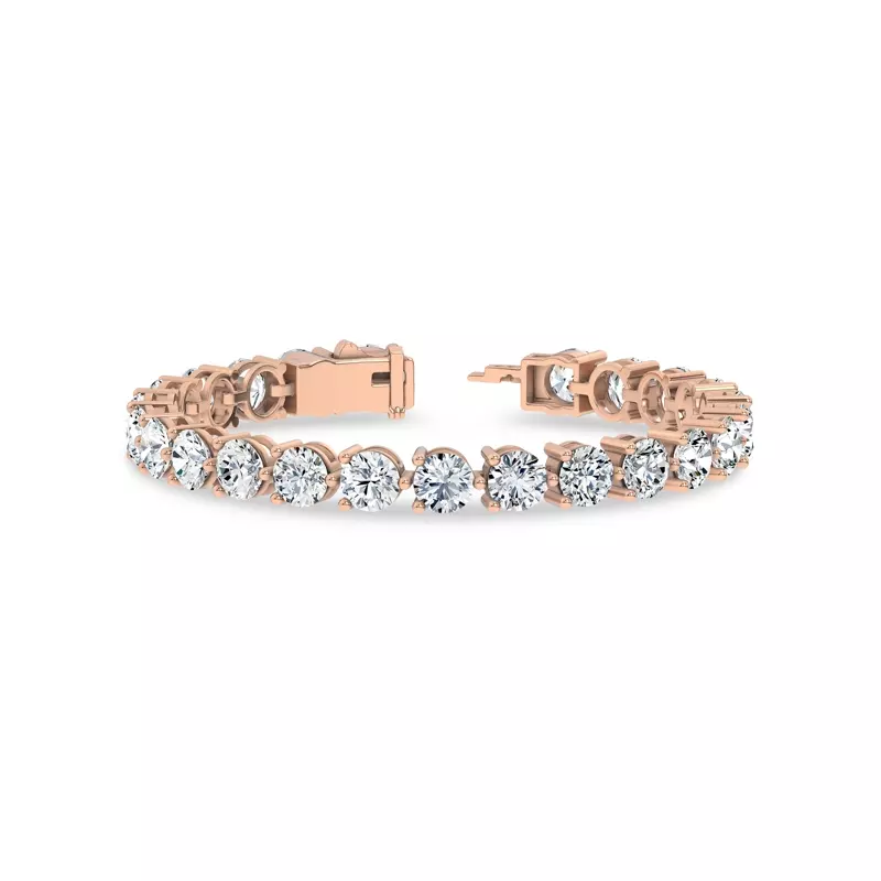 14K Rose Gold Three-Prong Lab Diamond Tennis Bracelet (20 ct. tw.) - 6.5 In.