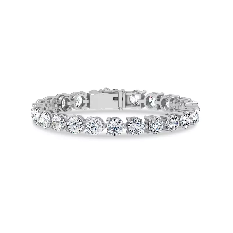 14K White Gold Three-Prong Lab Diamond Tennis Bracelet (20 ct. tw.) - 6.5 In.