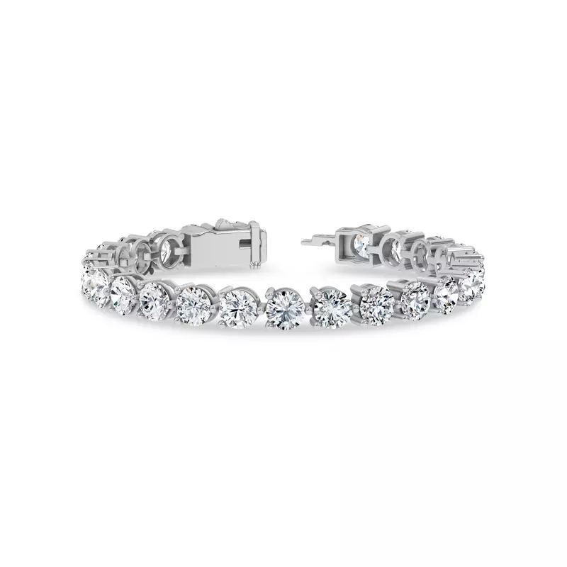 14K White Gold Three-Prong Lab Diamond Tennis Bracelet (20 ct. tw.) - 6.5 In.